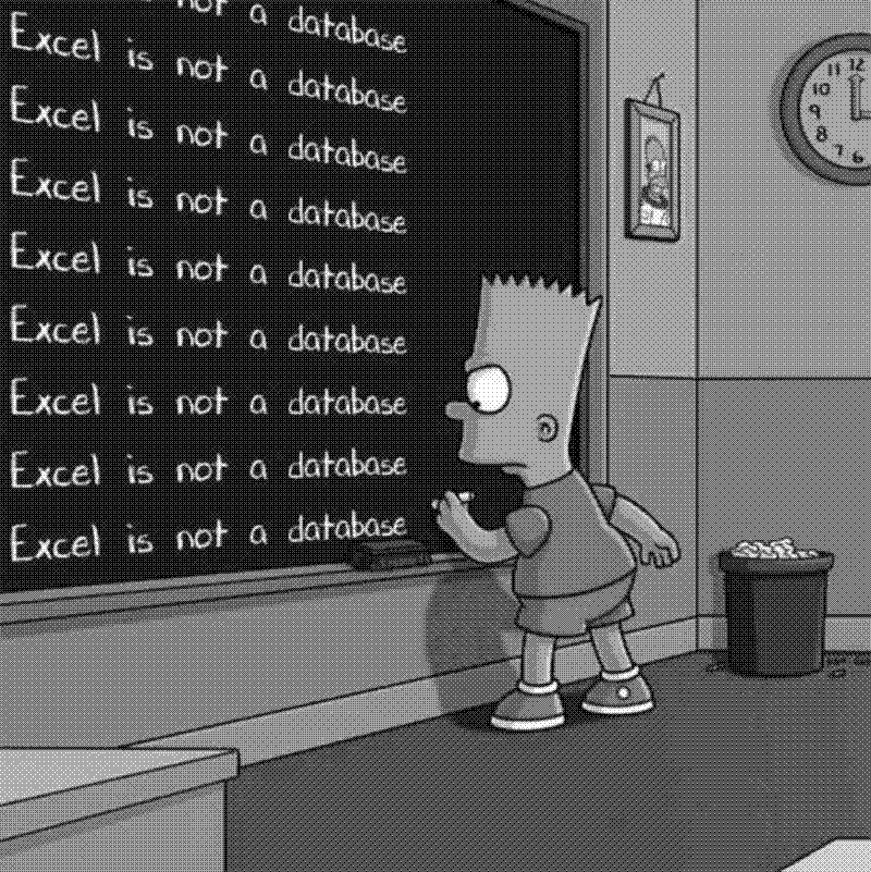 Imagen de Excel no es una base de datos