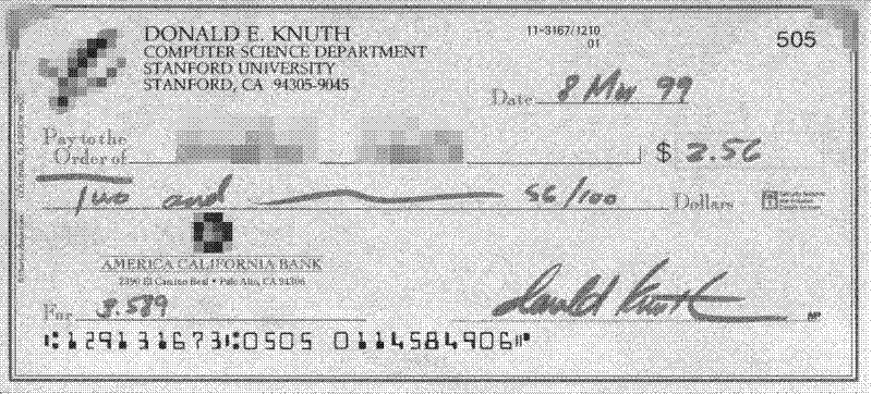 Imagen de Los cheques de Donald Knuth
