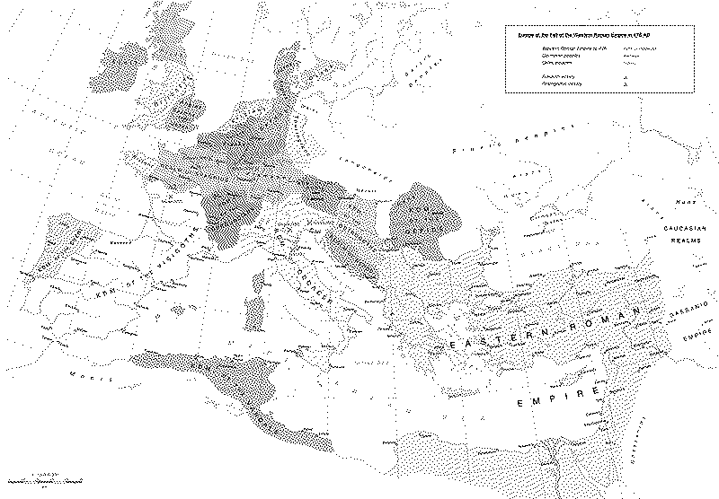 Imagen de El mapa de un colapso: año 476, ya no existe el Imperio Romano de Occidente