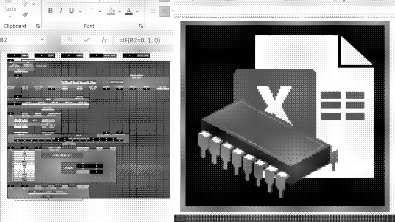 Imagen de Un procesador de 16 bits dentro de... Excel