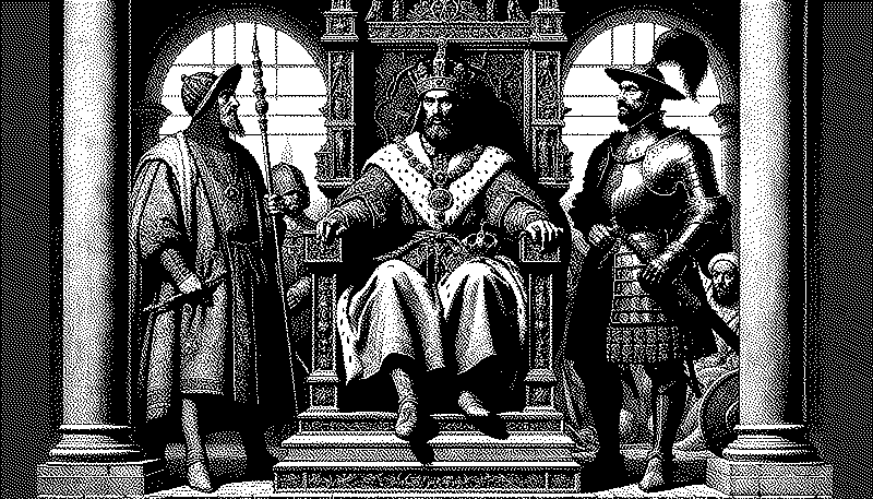 Imagen de Felipe IV de Francia, evadiendo las deudas con el exilio o la espada
