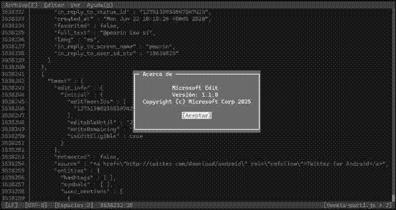 Imagen de Edit, pero no el clásico, el nuevo edit para Windows