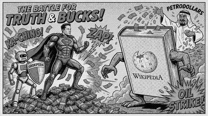 Imagen de Wikipedia, Grokipedia y la guerra por la