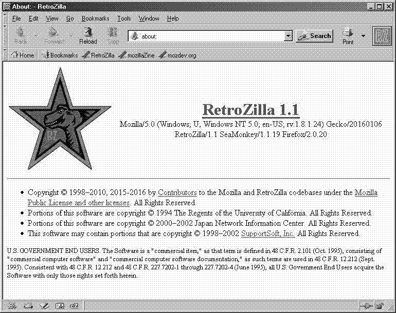 Imagen de Retrozilla - Un Firefox para tu vieja PC con Windows 95