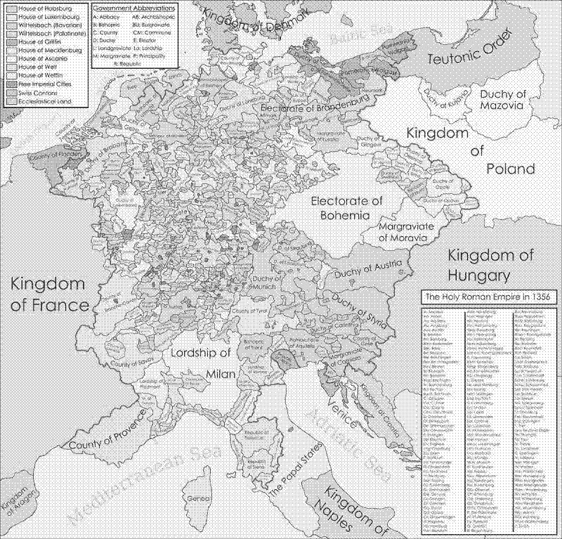 Imagen de La división política del Sacro Imperio Romano Germánico en 1356