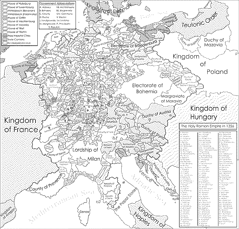 Imagen de La división política del Sacro Imperio Romano Germánico en 1356